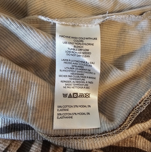 Pilcro Off-The-Shoulder Long-Sleeve Top, XL, Neutral Zebra Print - Picture 14 of 16